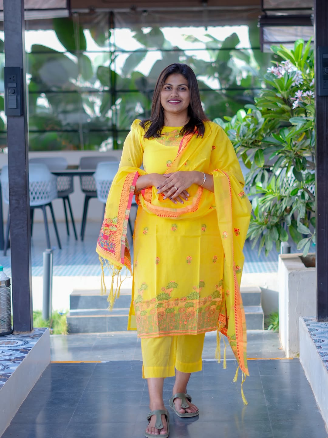 Pichwai Motif Banarasi Jamdani Suit Set