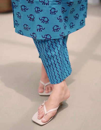 Blue Elephant printed coords