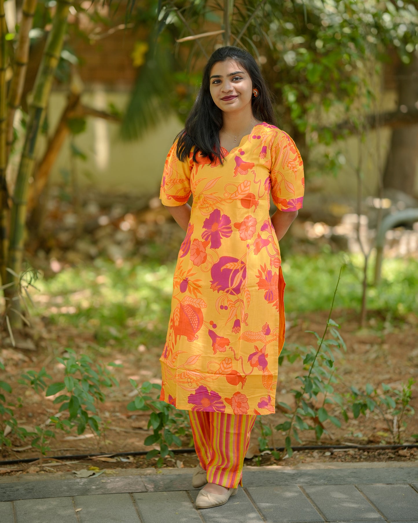 Sun-Kissed Petals Viscose Muslin Silk Co-Ord Set