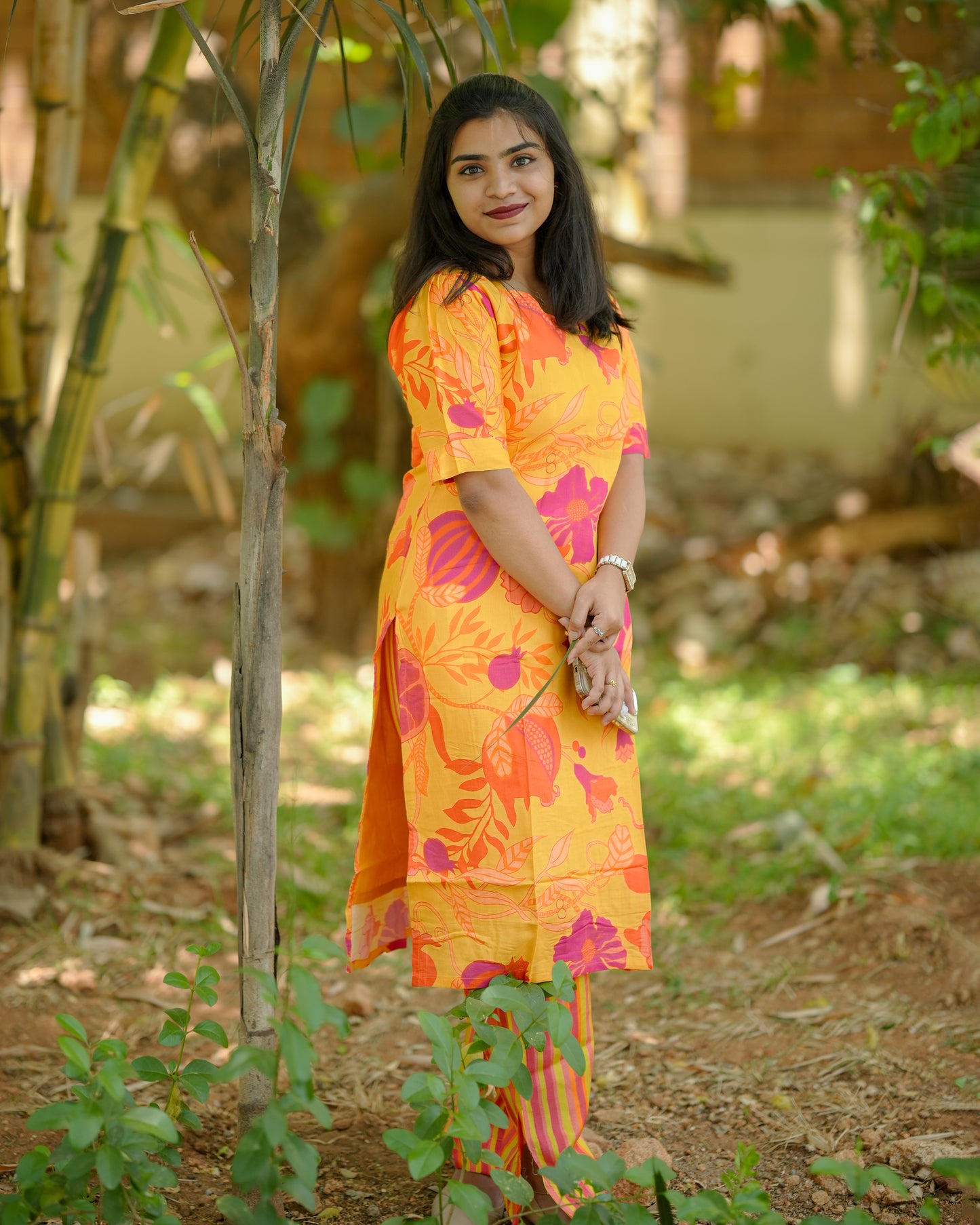 Sun-Kissed Petals Viscose Muslin Silk Co-Ord Set