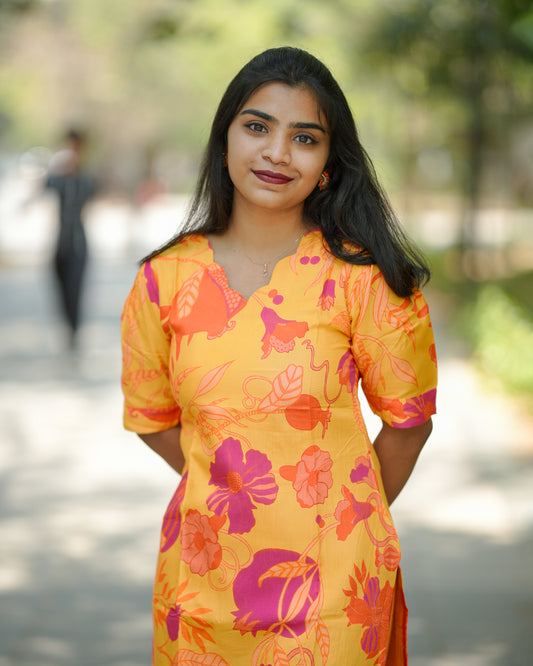 Sun-Kissed Petals Viscose Muslin Silk Co-Ord Set