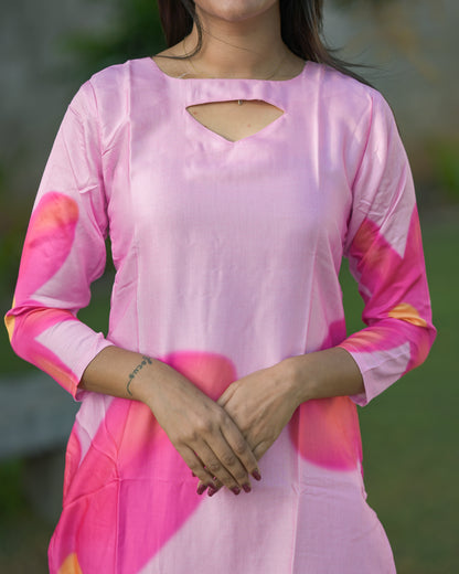 CANDY PINK Muslin kurti