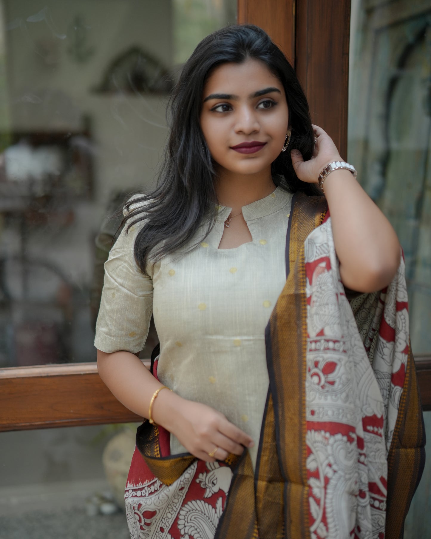 Urban Ethnic Kalamkari Kurta Set with Dupatta