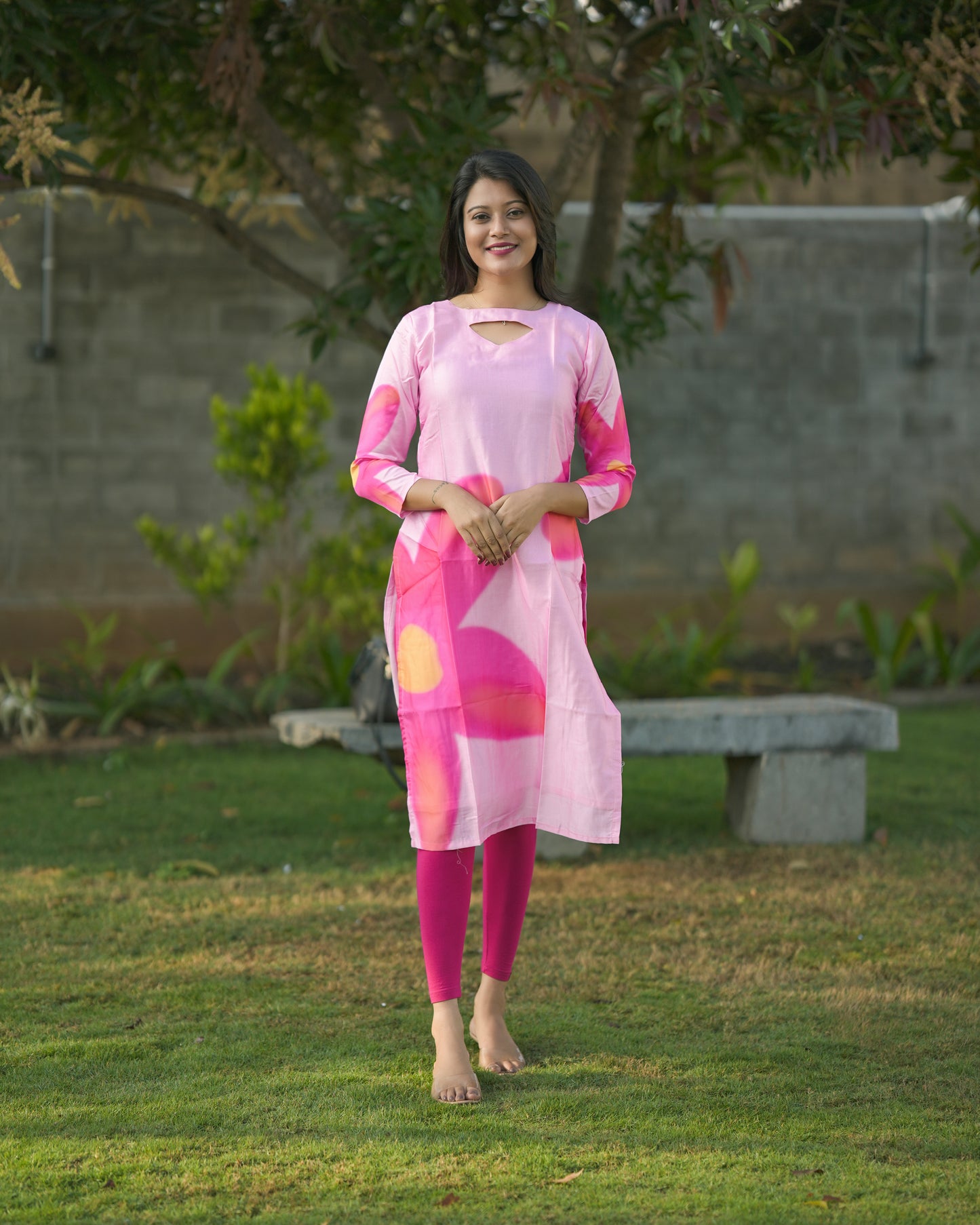 CANDY PINK Muslin kurti