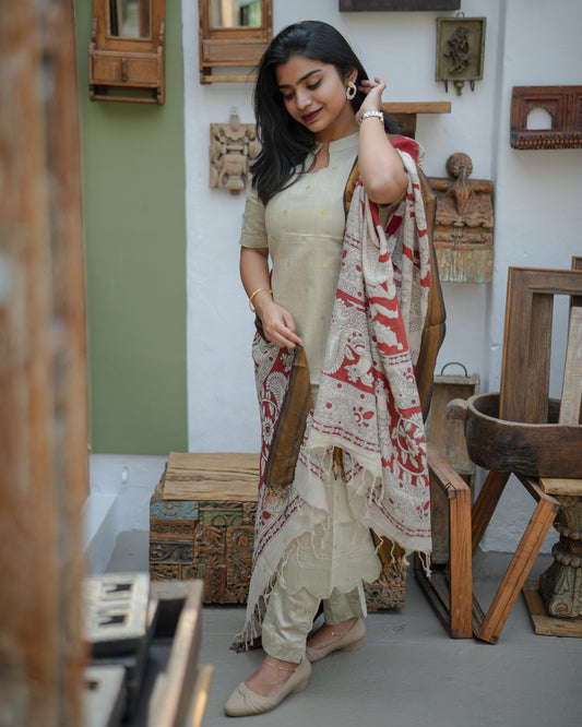 Urban Ethnic Kalamkari Kurta Set with Dupatta