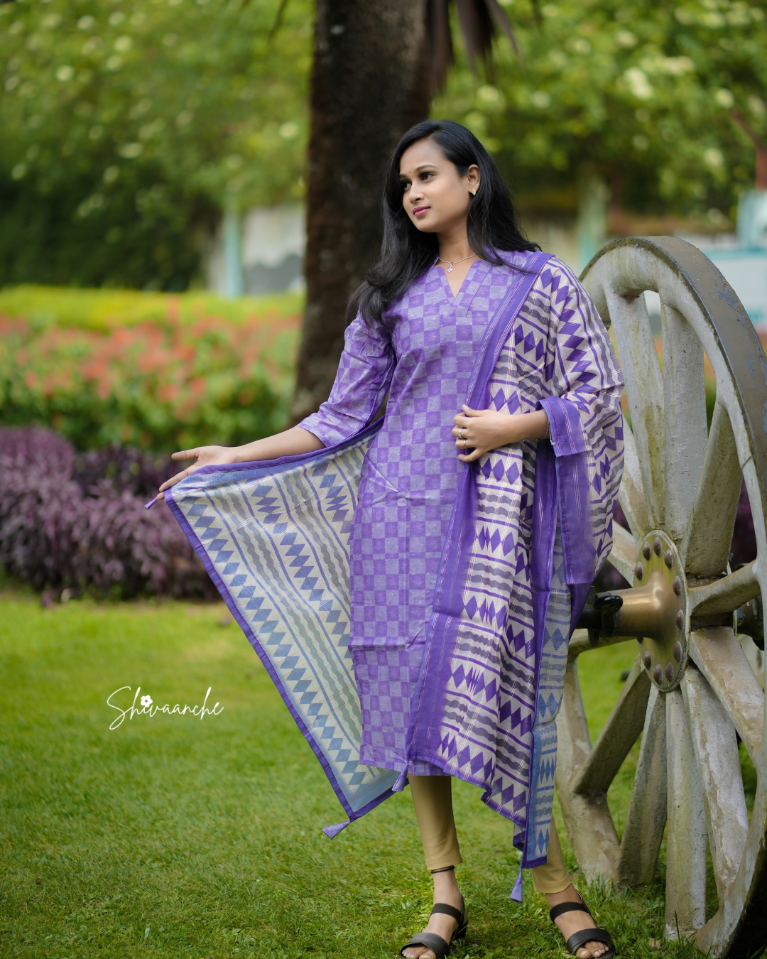 Purple and Grey checkered set