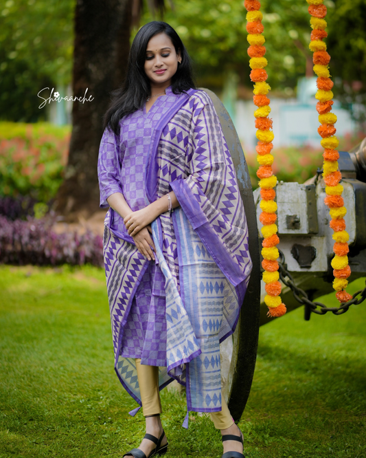 Purple and Grey checkered set