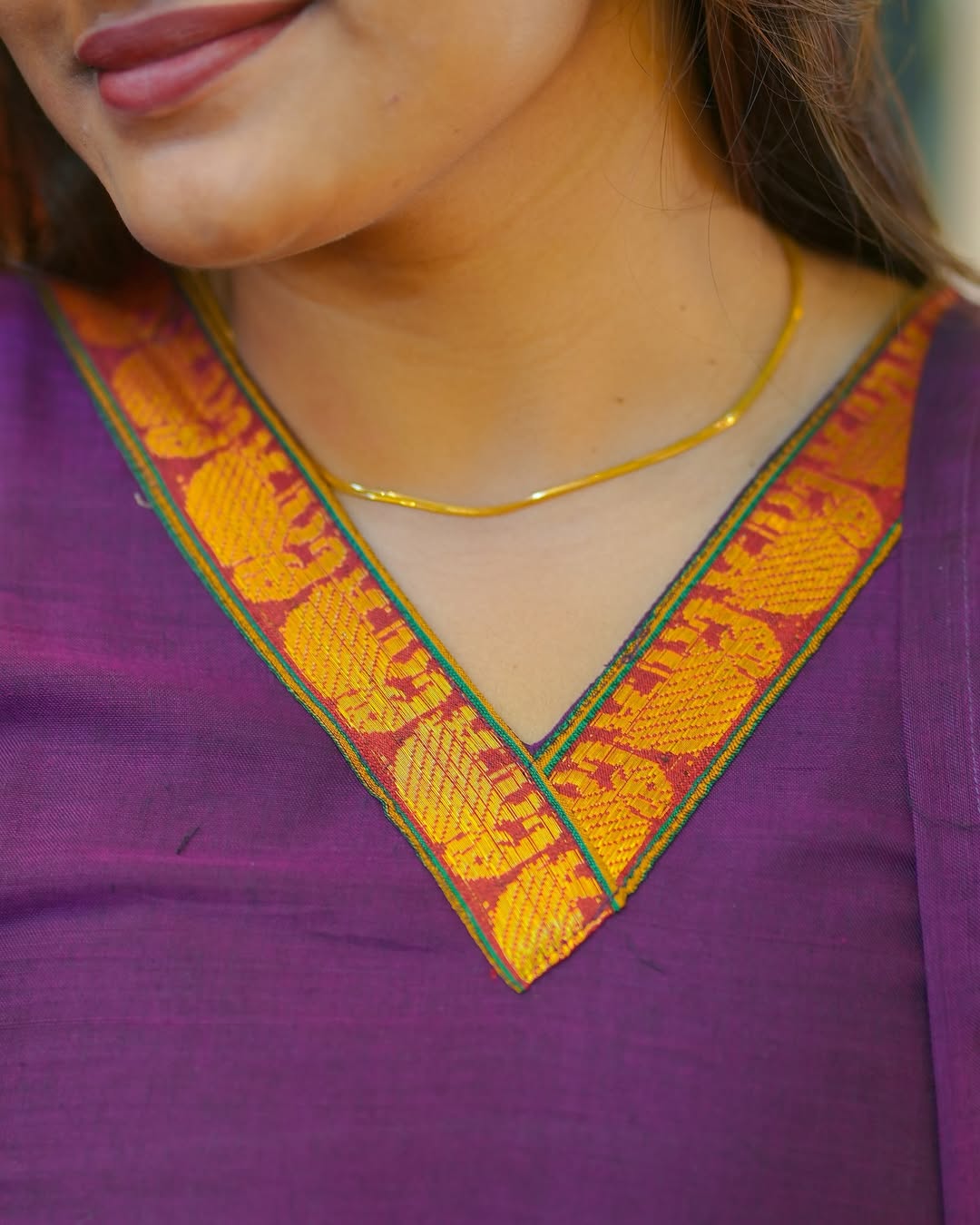 Traditionally in Purple – Mangalgiri Cotton Kurti Set