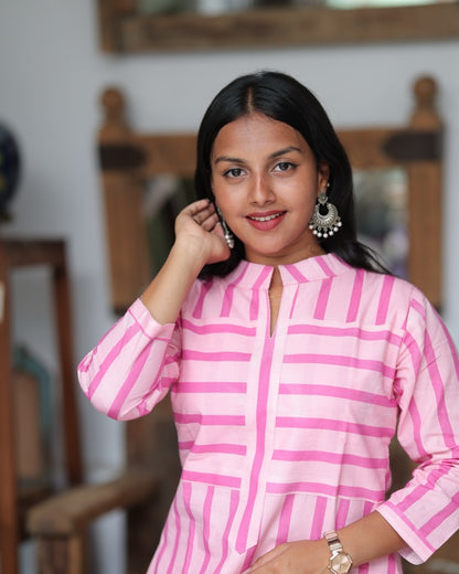 Pretty in Pink Striped Kurti