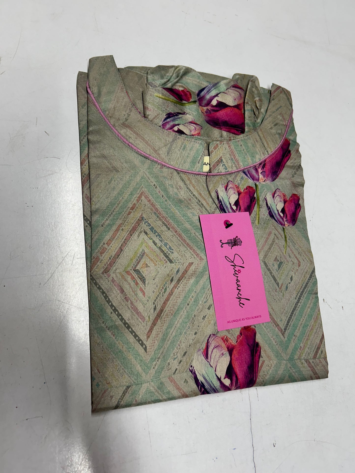 SHADES OF GREY DIAMOND KURTI