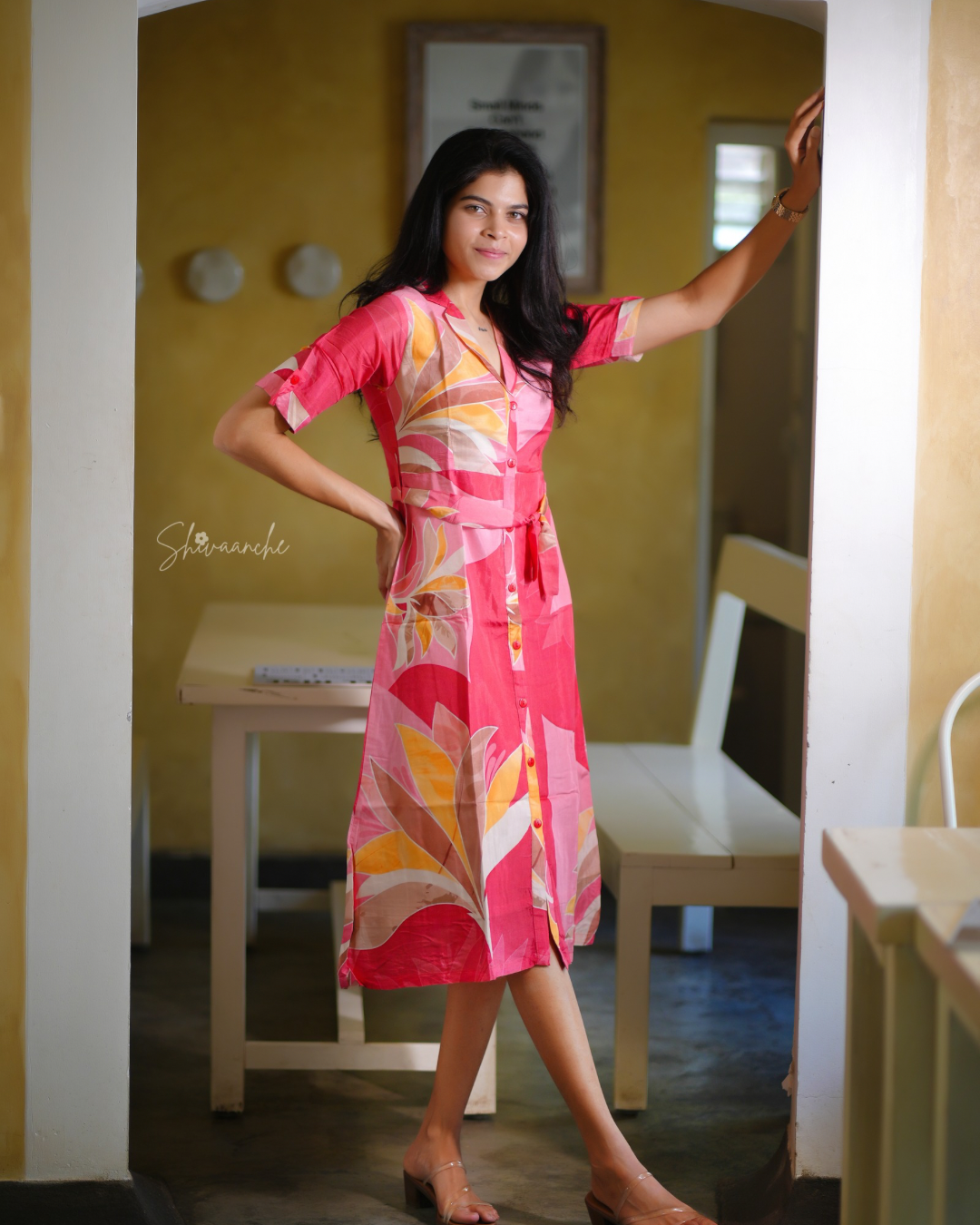 HOT IN PINK MUSLIN DRESS