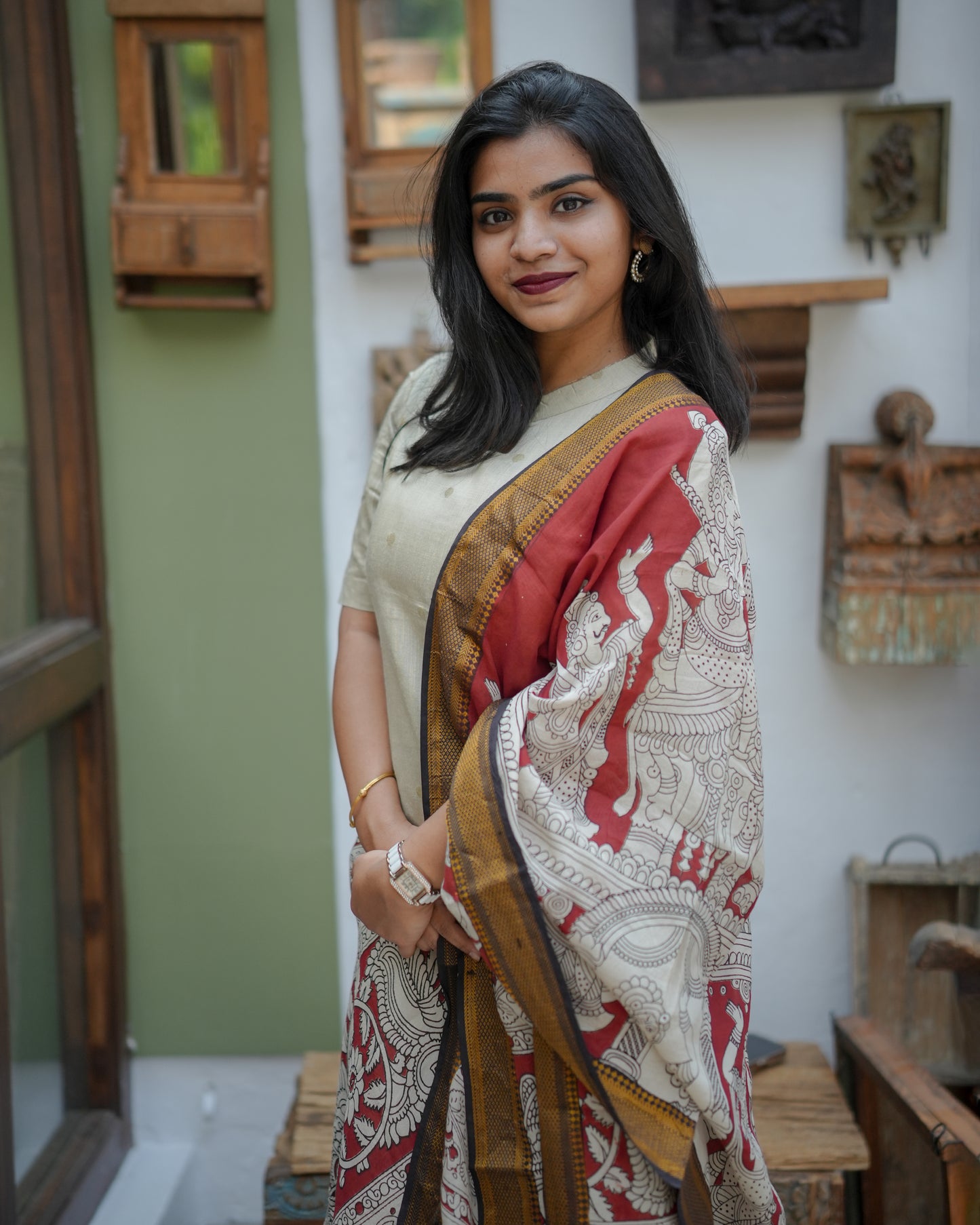 Urban Ethnic Kalamkari Kurta Set with Dupatta