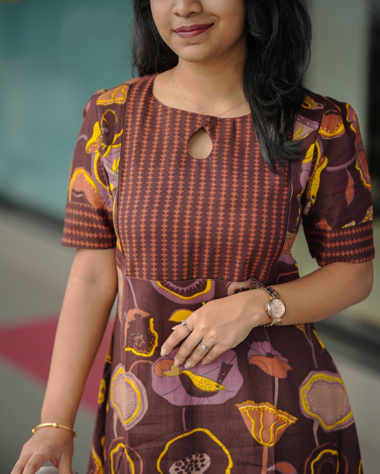 Contemporary Coffee Brown Kurti Pant Set
