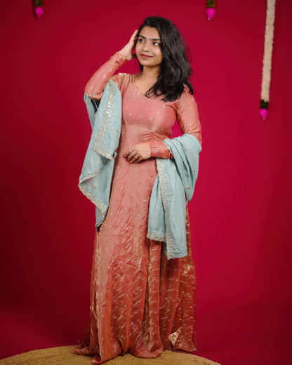 Classic Umbrella Silhouette Gown in Space Silk