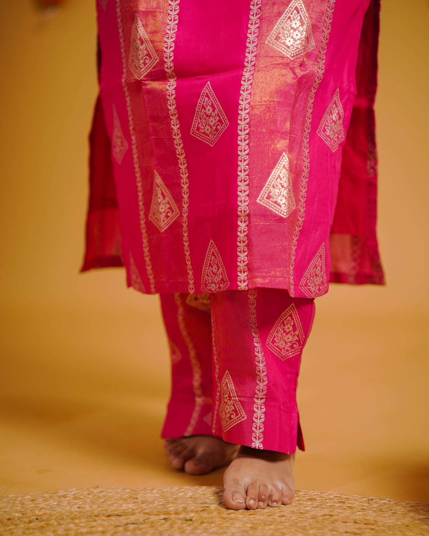 Fuchsia Dola Silk Weaved Co-Ord Set
