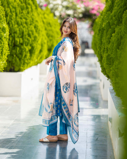 Neelam SemiI Tussar Suit Set