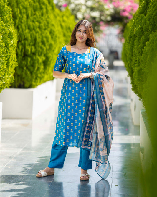 Neelam SemiI Tussar Suit Set