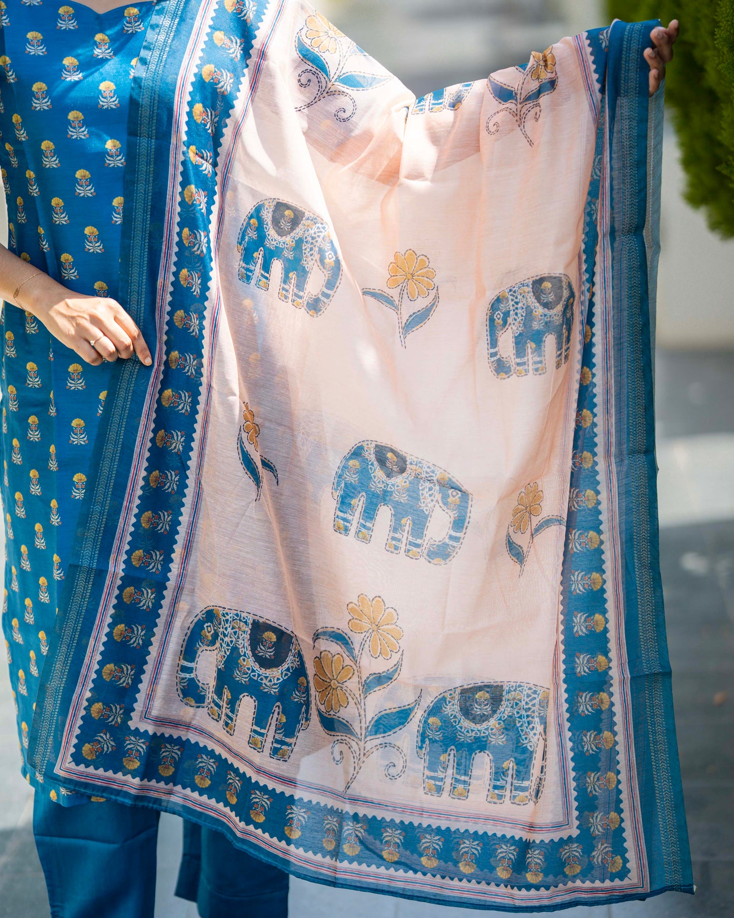 Neelam SemiI Tussar Suit Set
