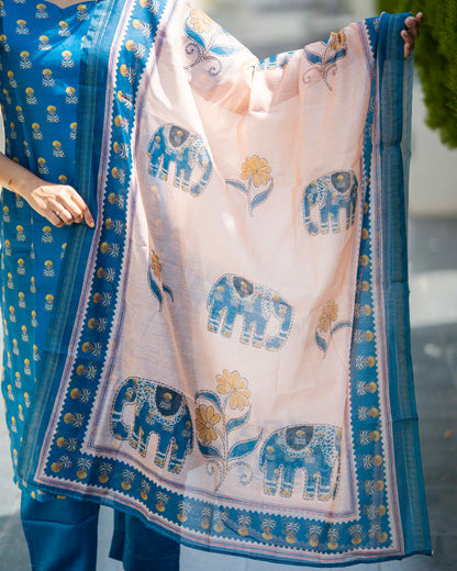 Neelam SemiI Tussar Suit Set