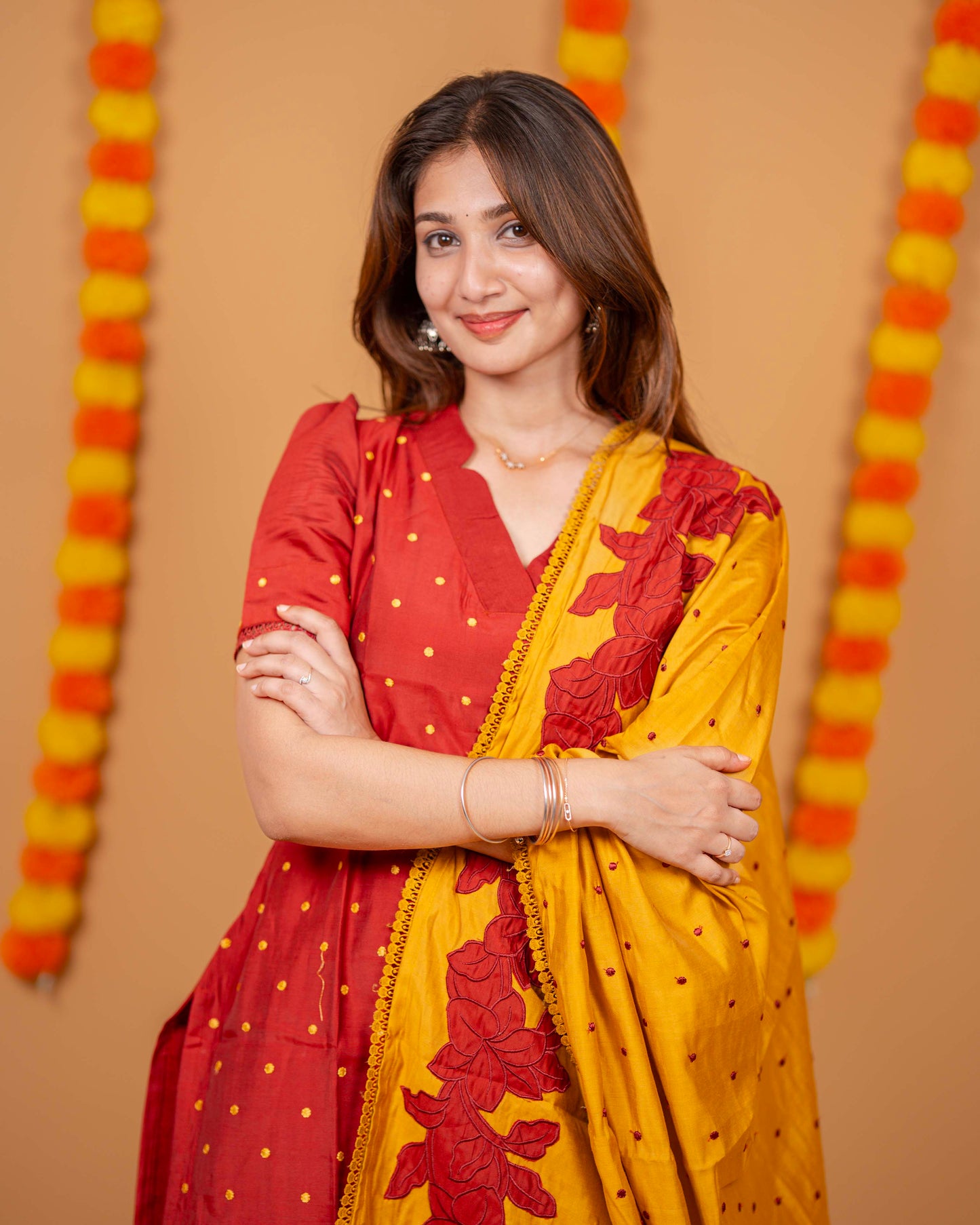 CRIMSON BLOOM KURTA SET