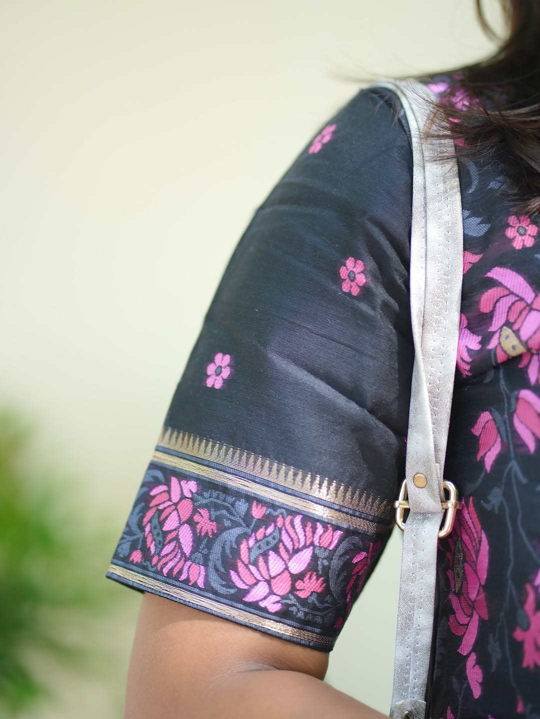 Festive Banarasi Black & Lavender Kurti Set