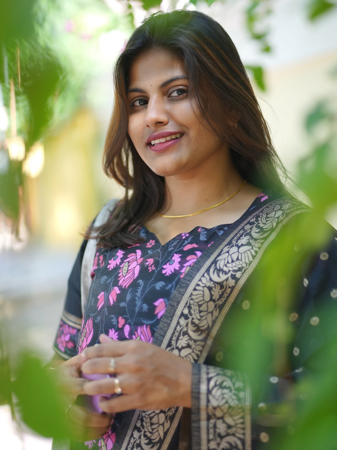 Festive Banarasi Black & Lavender Kurti Set