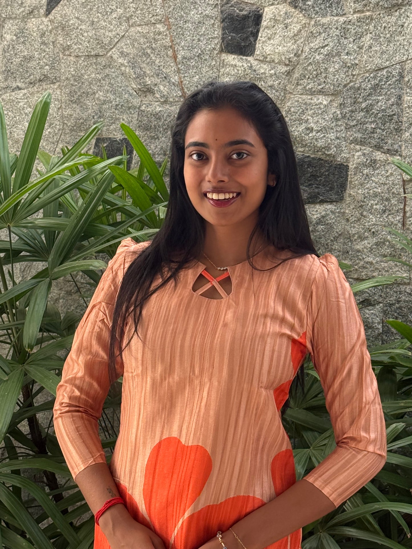 PEACH ORANGE TUSSAR KURTI