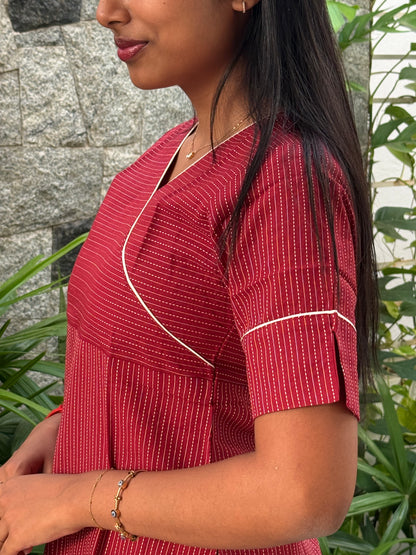 Maroon Angrakha Kurti set