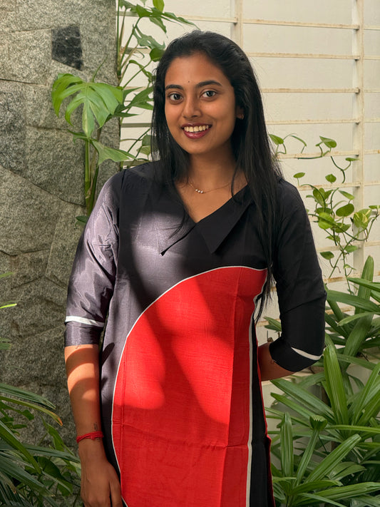 BLACK GEOMETRIC KURTI