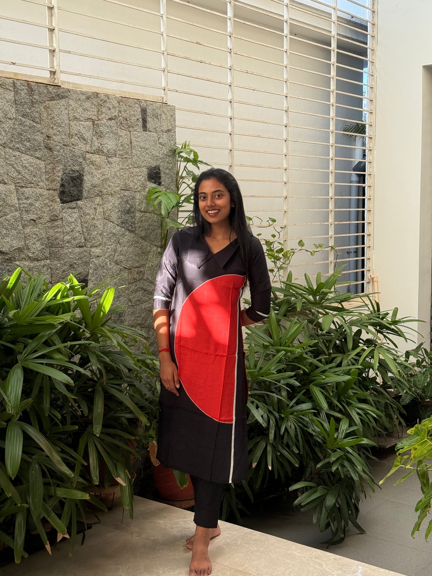 BLACK GEOMETRIC KURTI