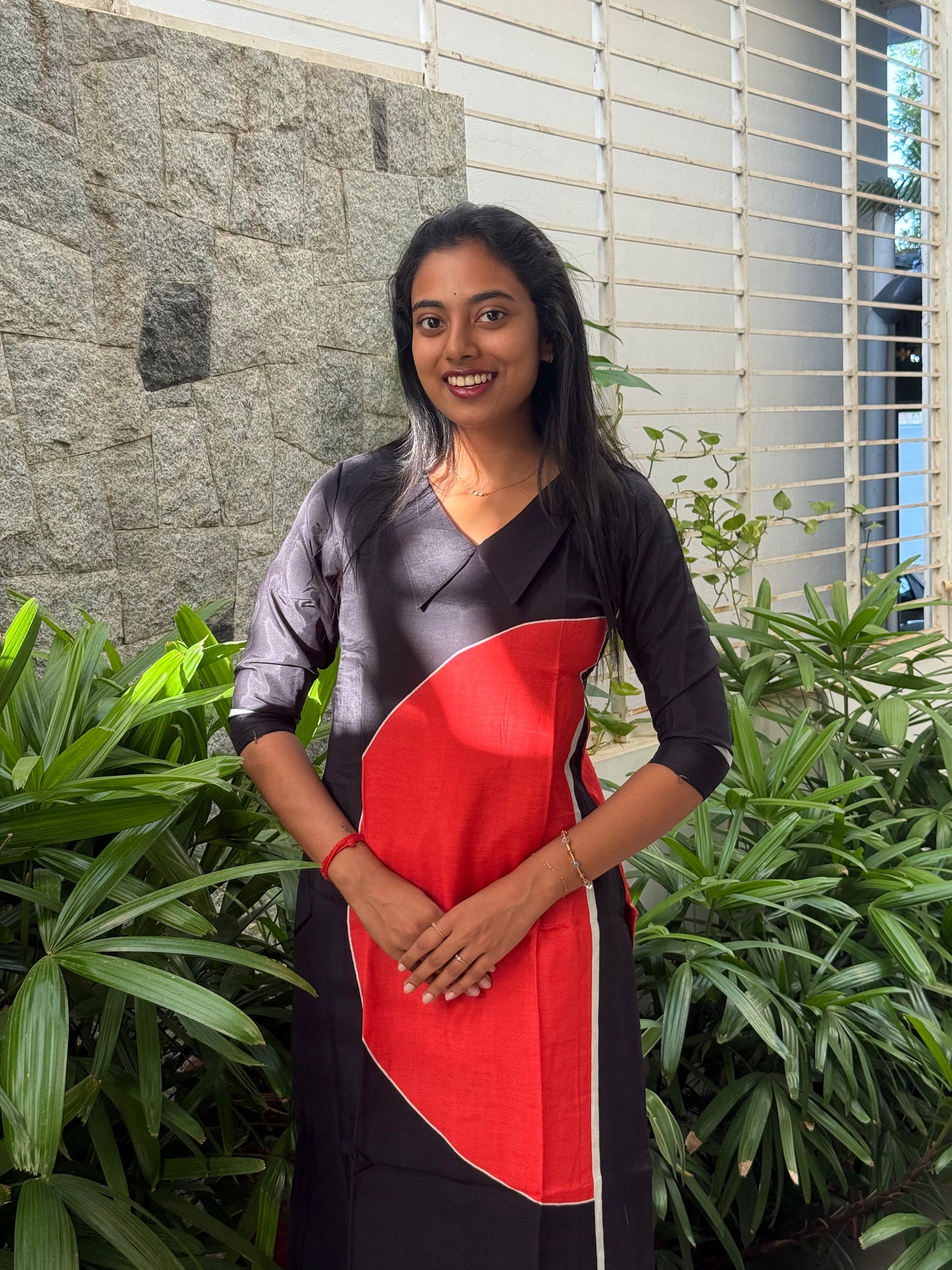 BLACK GEOMETRIC KURTI
