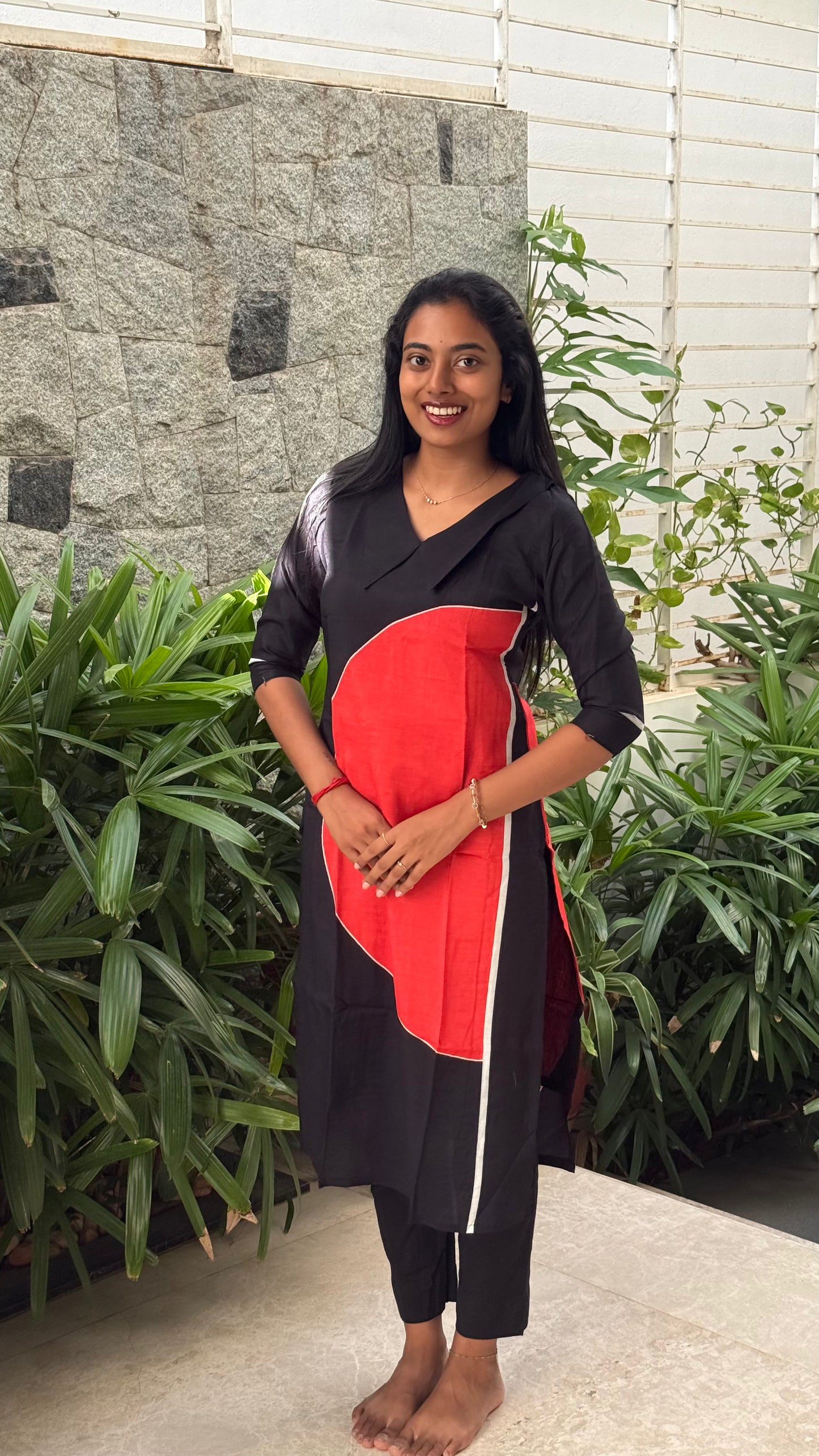 BLACK GEOMETRIC KURTI