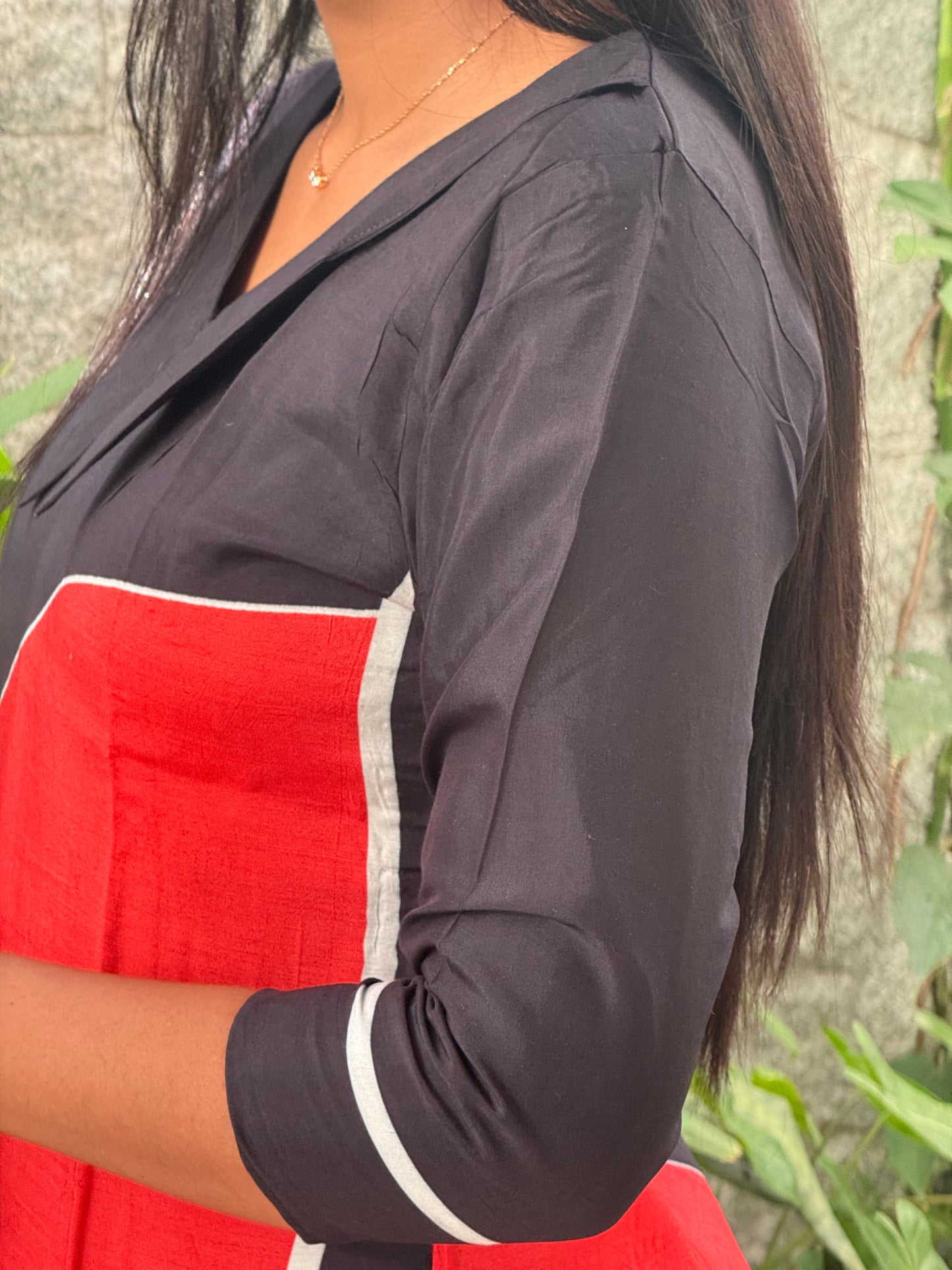 BLACK GEOMETRIC KURTI