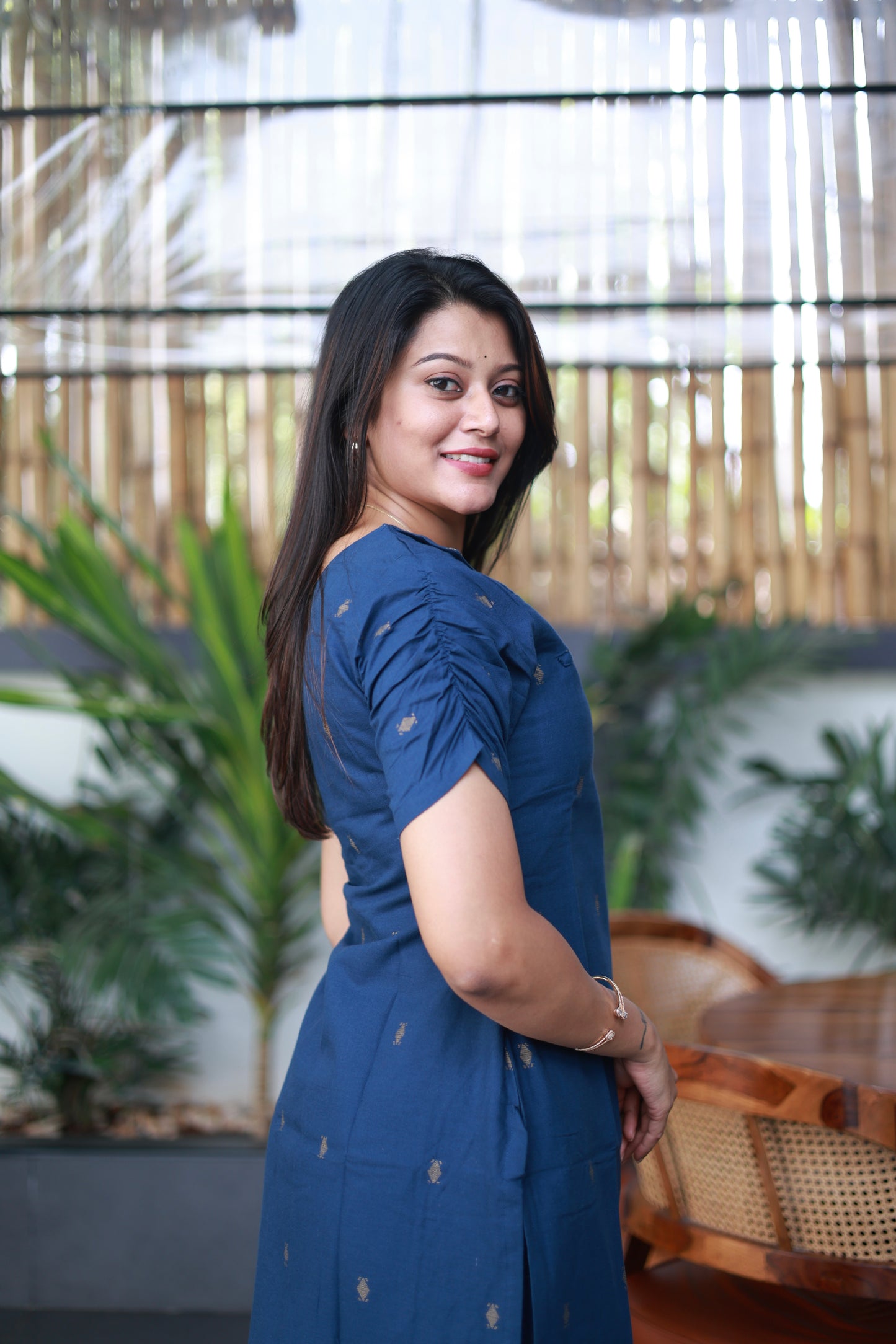 Denim Blue Jamdani Contemporary Co-Ord Set