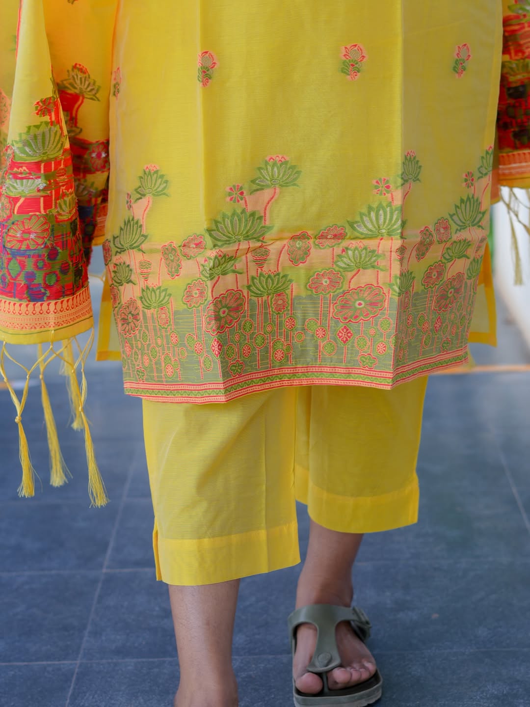 Pichwai Motif Banarasi Jamdani Suit Set