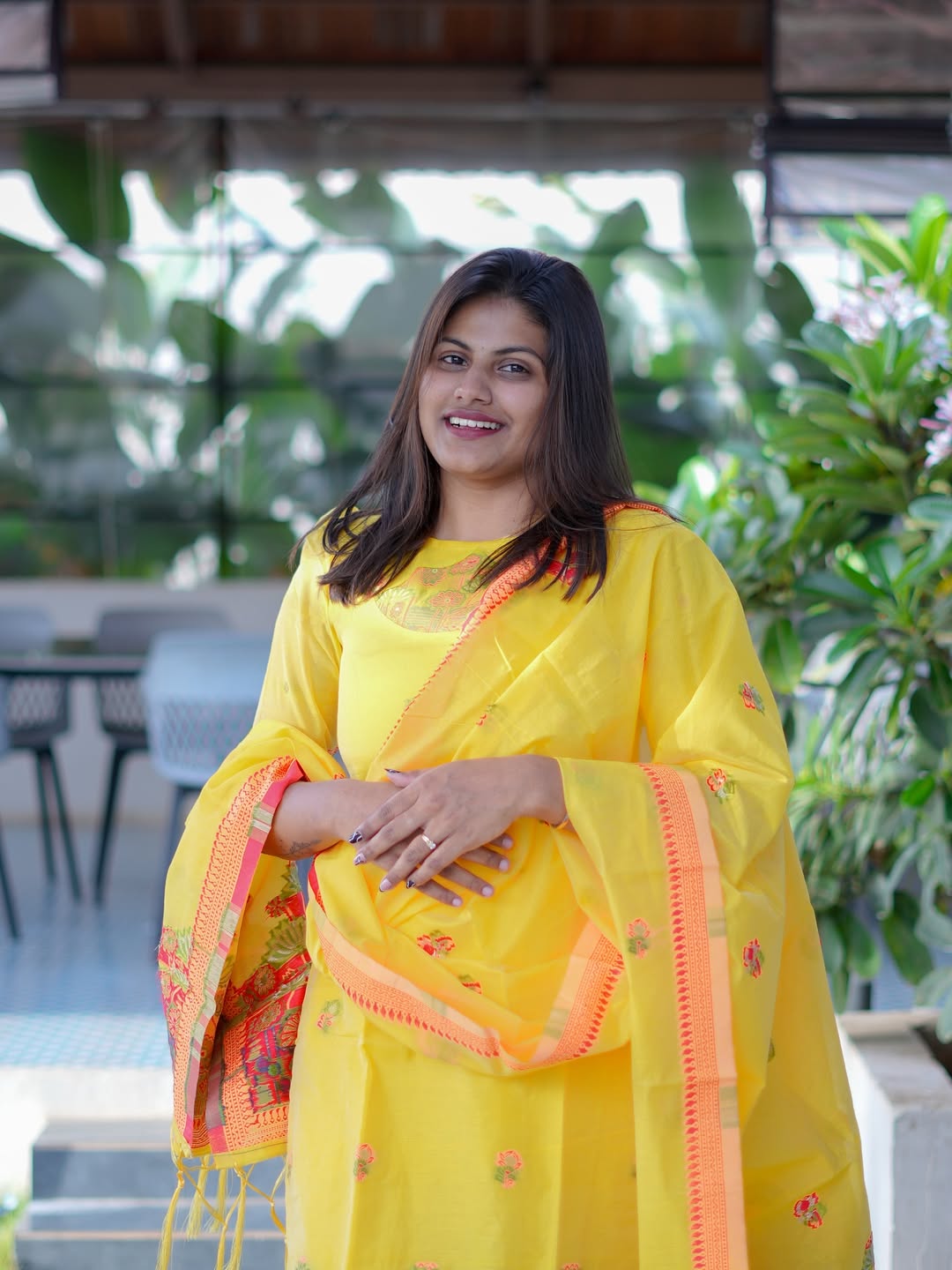 Pichwai Motif Banarasi Jamdani Suit Set