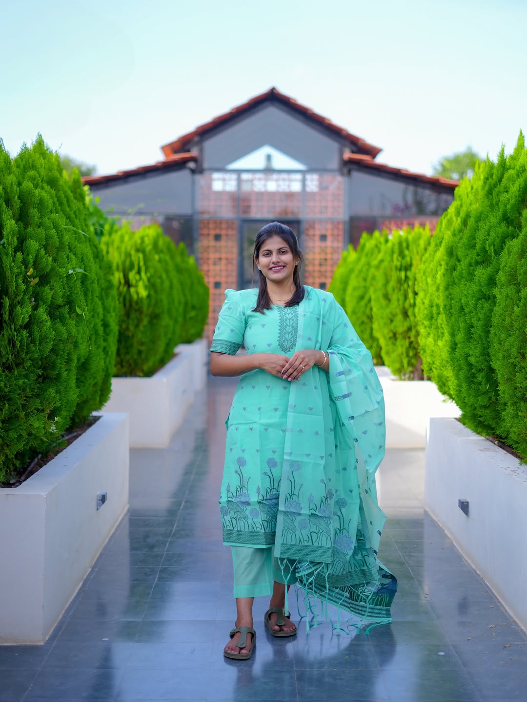 Turquoise Green Jamdani Suit Set – Series 3