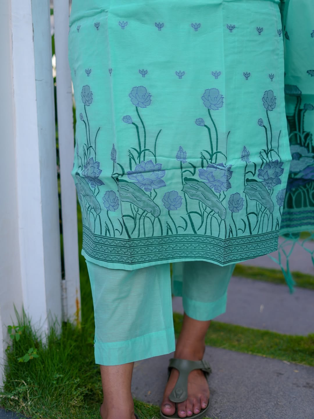 Turquoise Green Jamdani Suit Set – Series 3