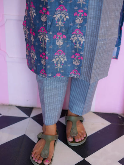Grey Handloom Checked Co-Ord Set
