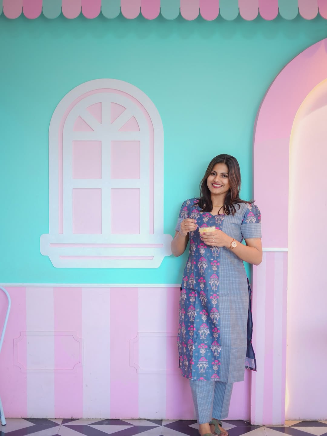 Grey Handloom Checked Co-Ord Set