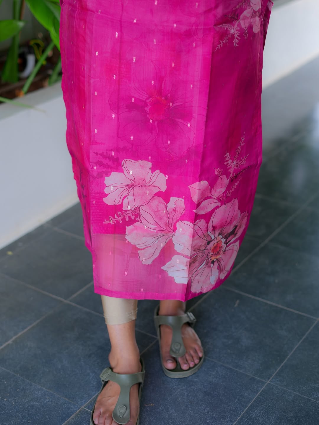 Magenta Magic Tabby Silk Kurti & Dupatta Set