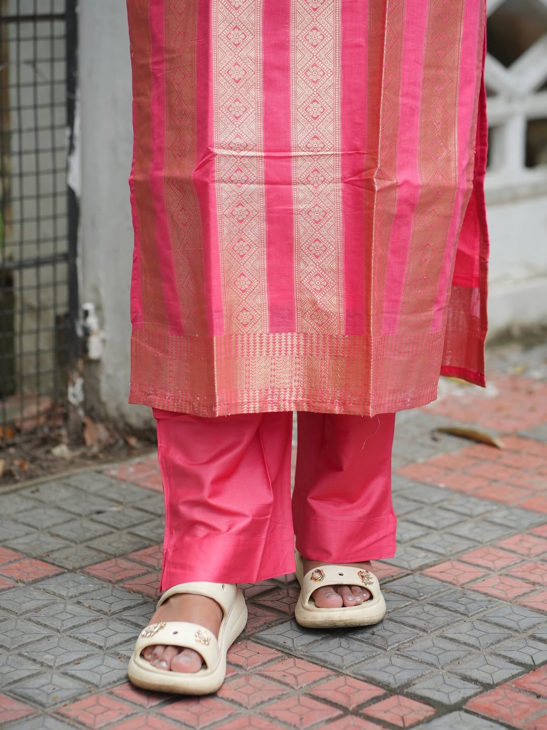 Peach Burst – Banarasi Katan Silk 3-Piece Set