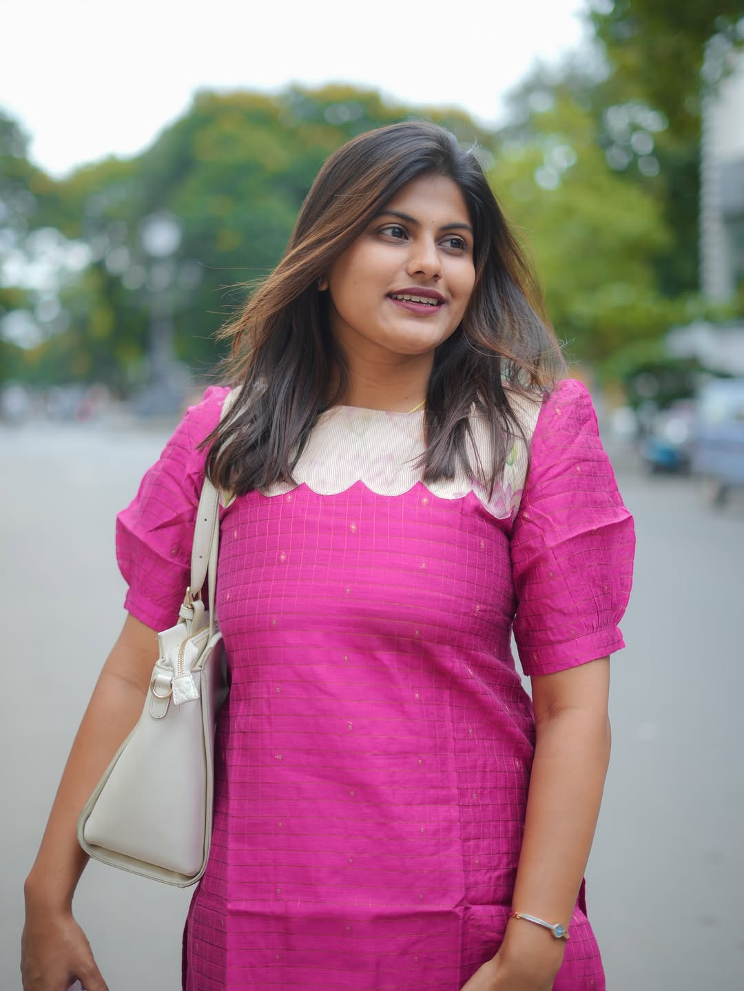 Rani Pink Raw Silk Checkered Co-Ord Set