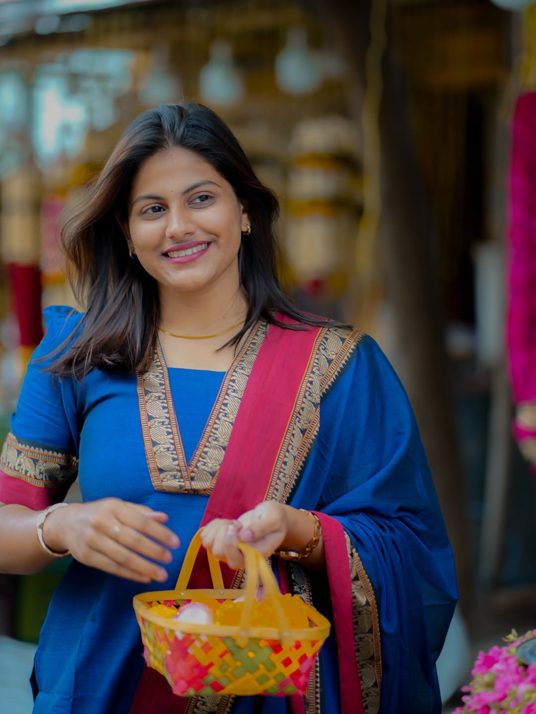 Royal in Blue Mangalgiri Cotton Kurti Set