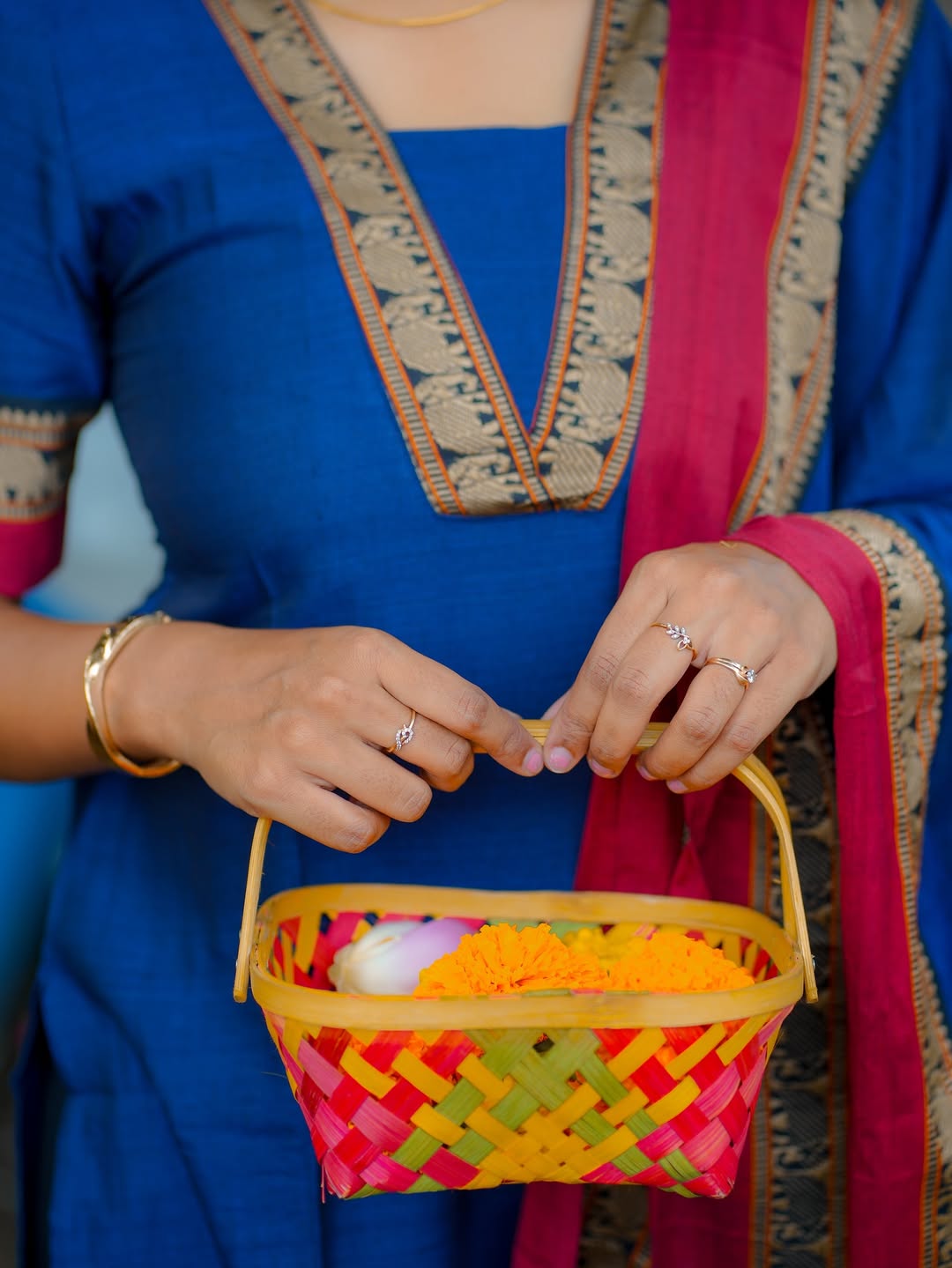 Royal in Blue Mangalgiri Cotton Kurti Set