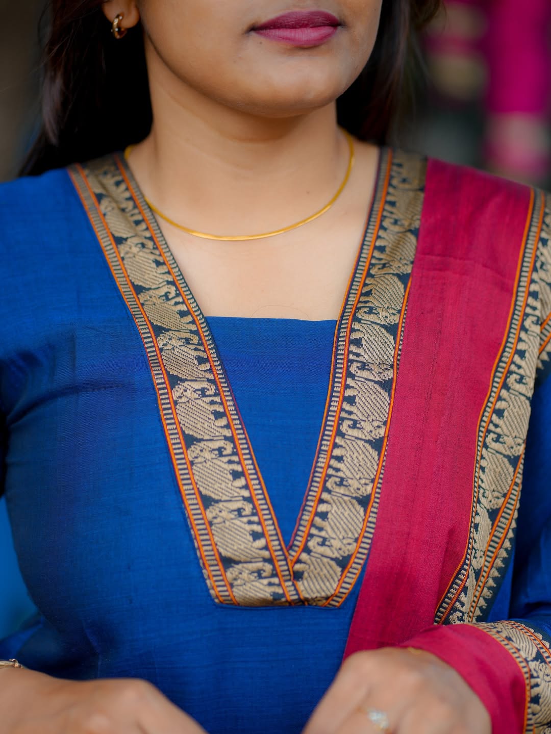 Royal in Blue Mangalgiri Cotton Kurti Set