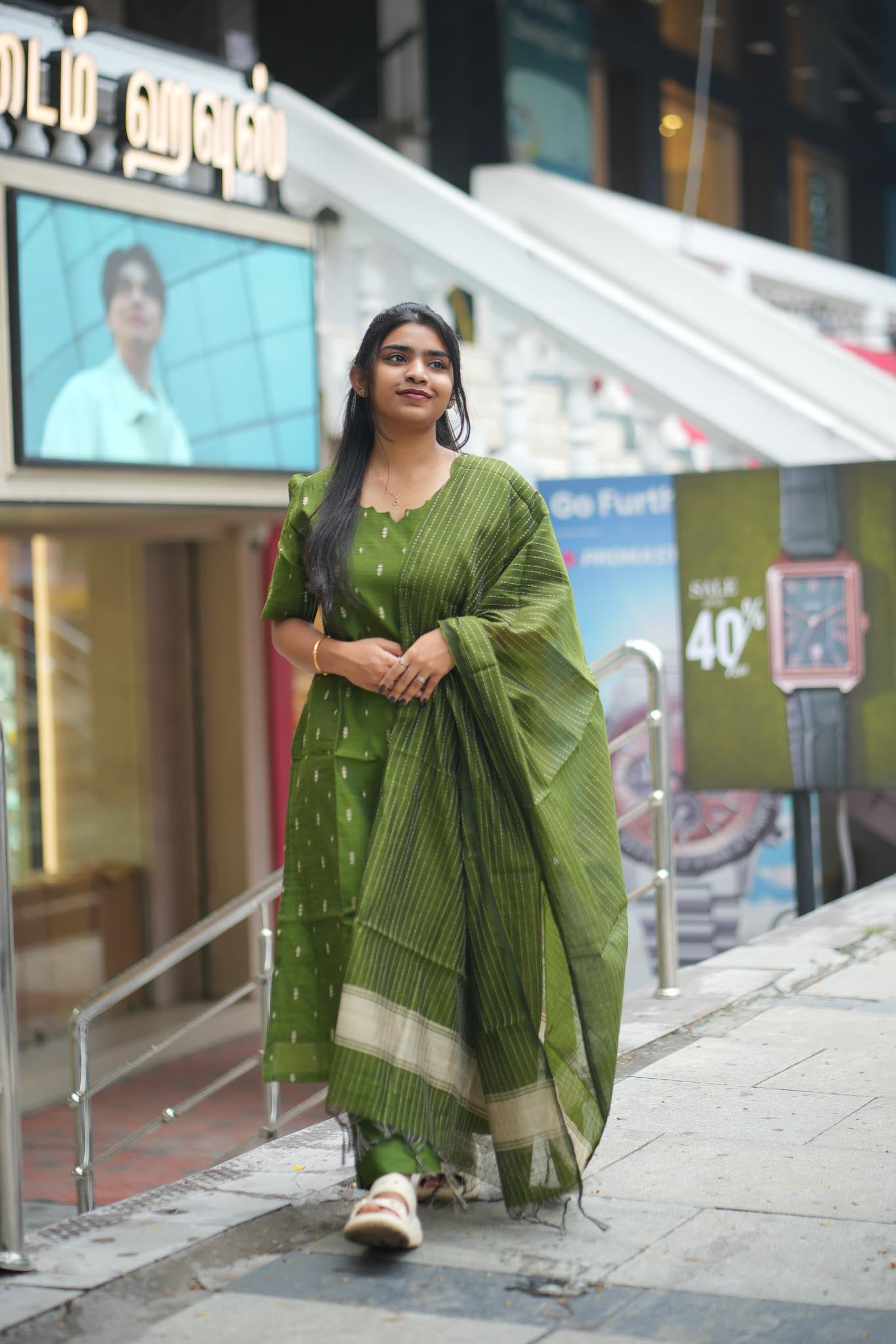 Olive Luxury Raw Silk Kurti Pant Dupatta Set – Minimal & Elegant