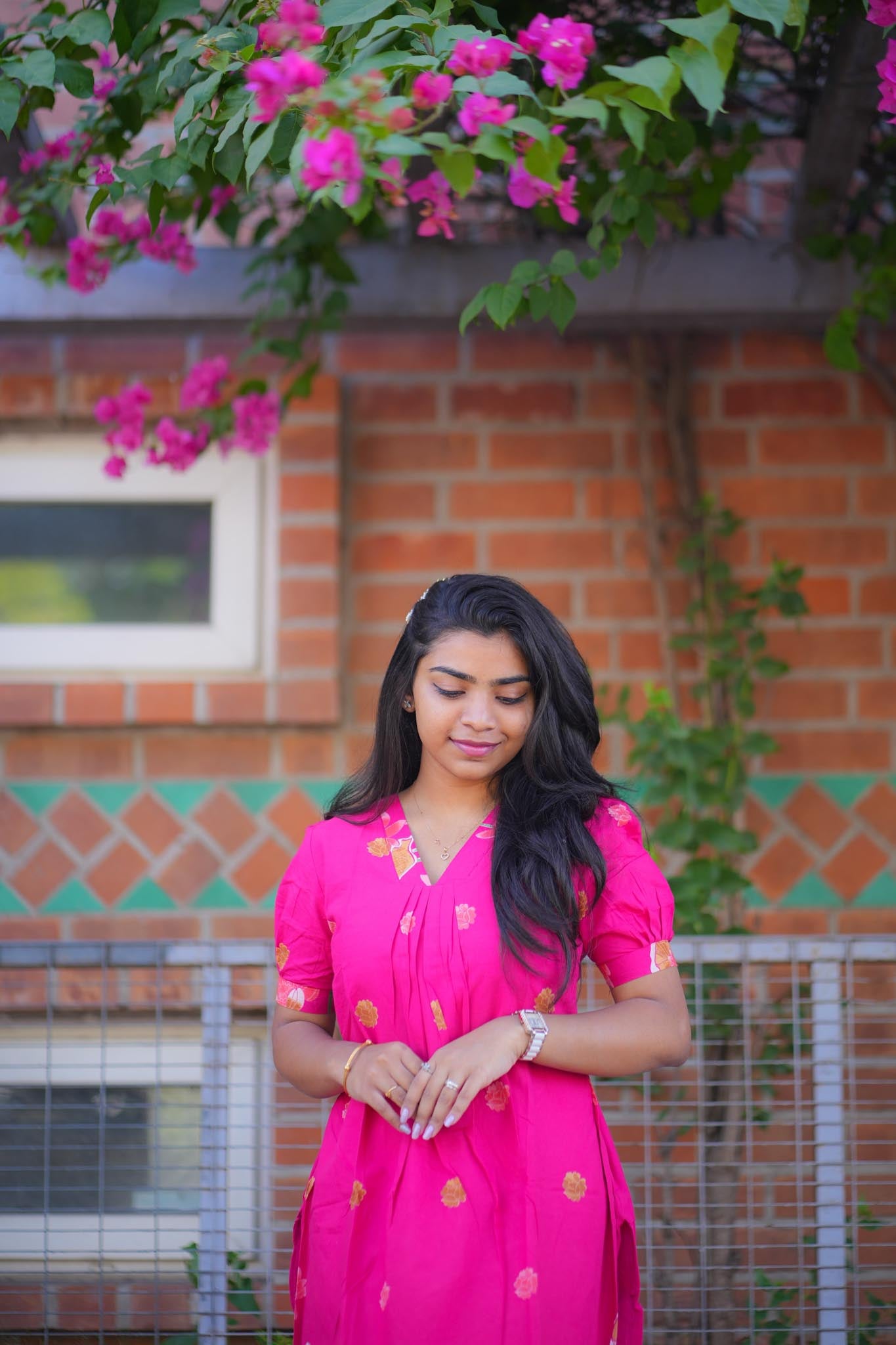 Pretty in Pink Cotton Dress – Floral Printed Everyday Wear
