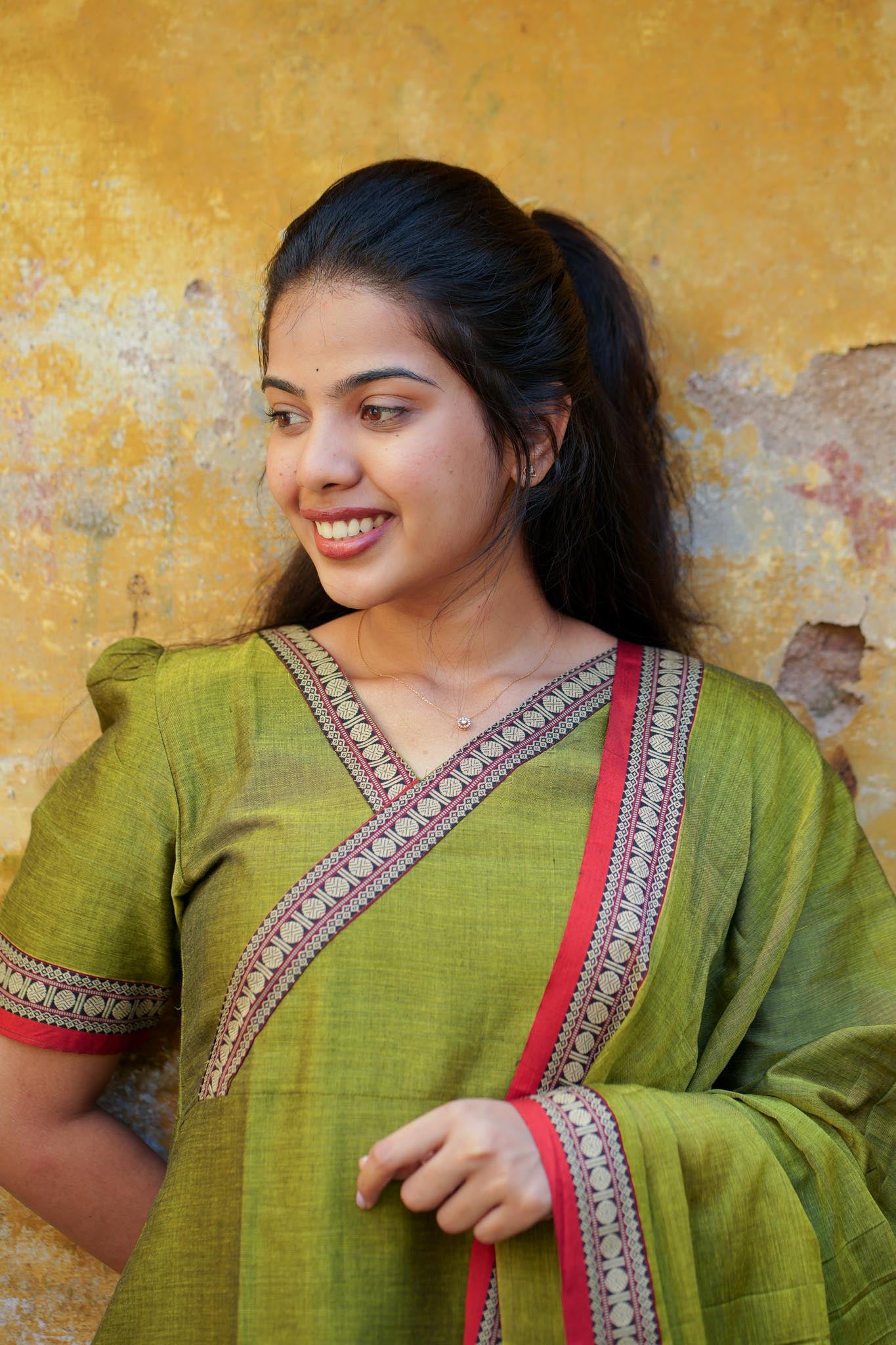 Ragini Narayanpet Cotton Suit Set – Angrakha Anarkali Elegance