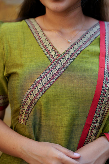Ragini Narayanpet Cotton Suit Set – Angrakha Anarkali Elegance